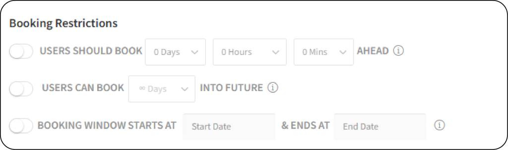 Picktime's New Booking Page - Booking Restrictions