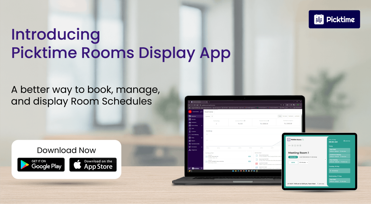 Meet Picktime Rooms Display App: A Smarter Way to Manage Meeting Spaces