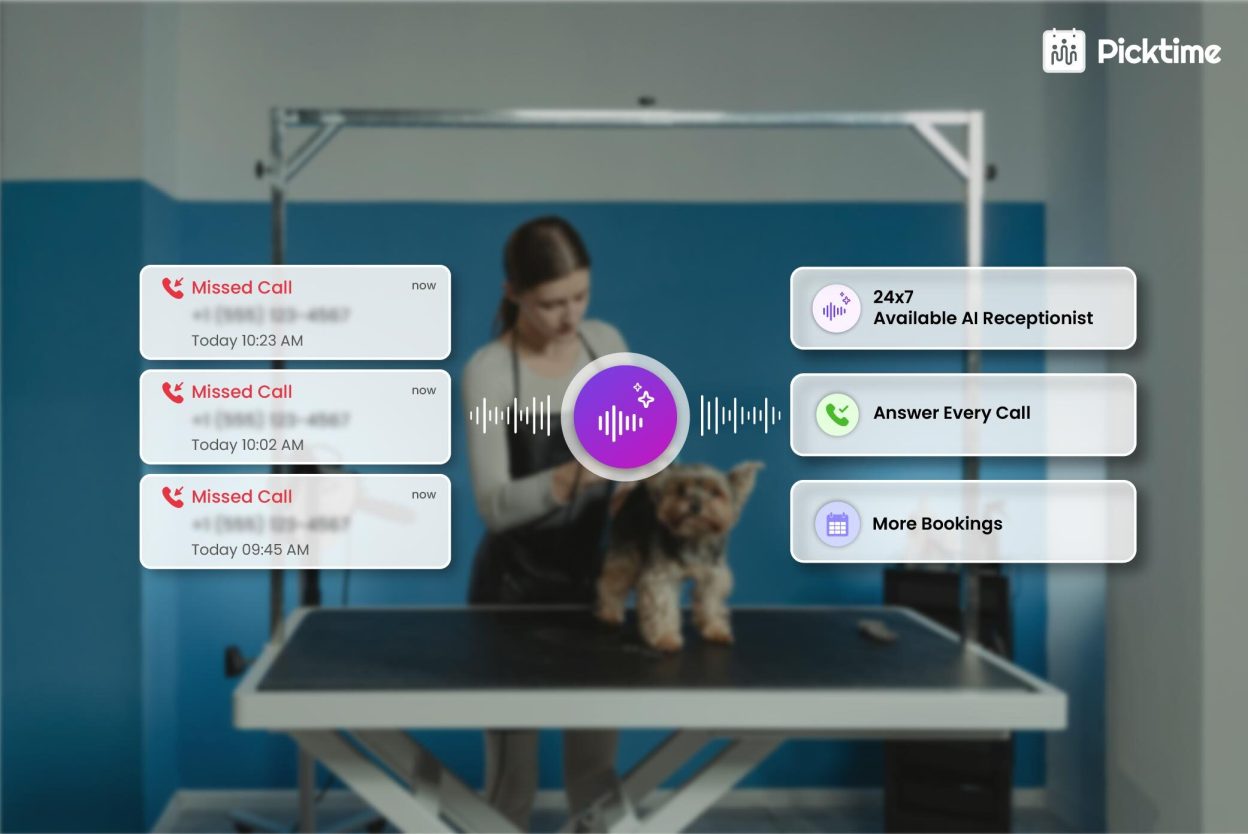 Missing Pet Grooming Calls? Here’s How Picktime AI Receptionist Helps