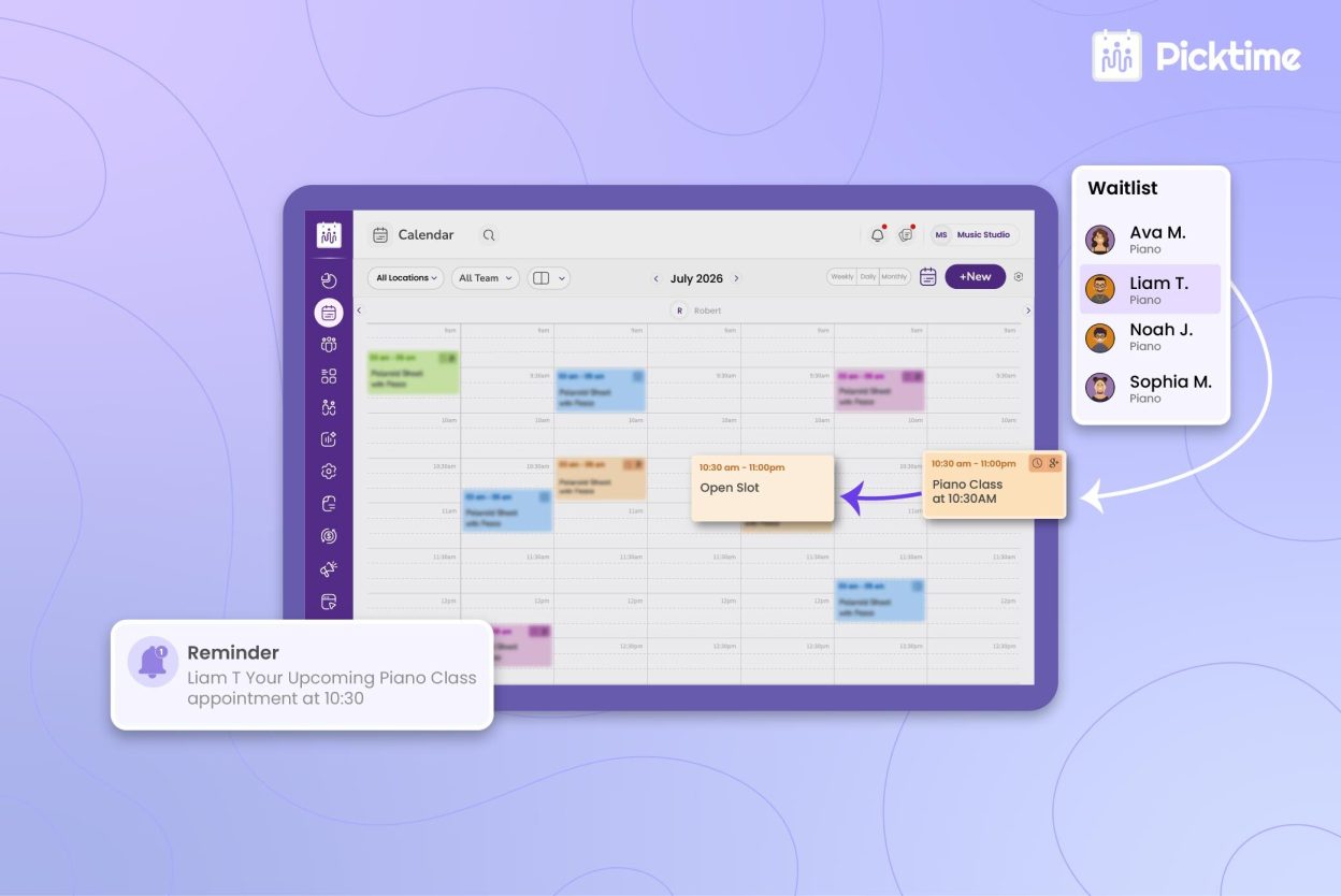 Music Lesson Scheduling Software: Fill Empty Slots with Waitlists and Automated Reminders