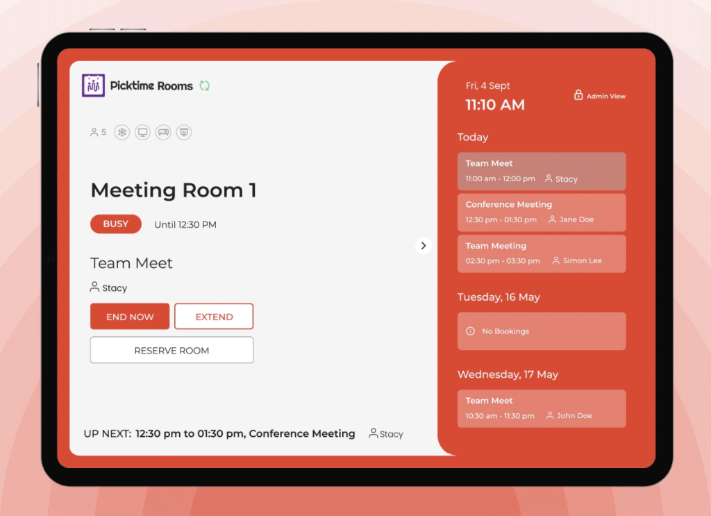Picktime Meeting Room Booking Software